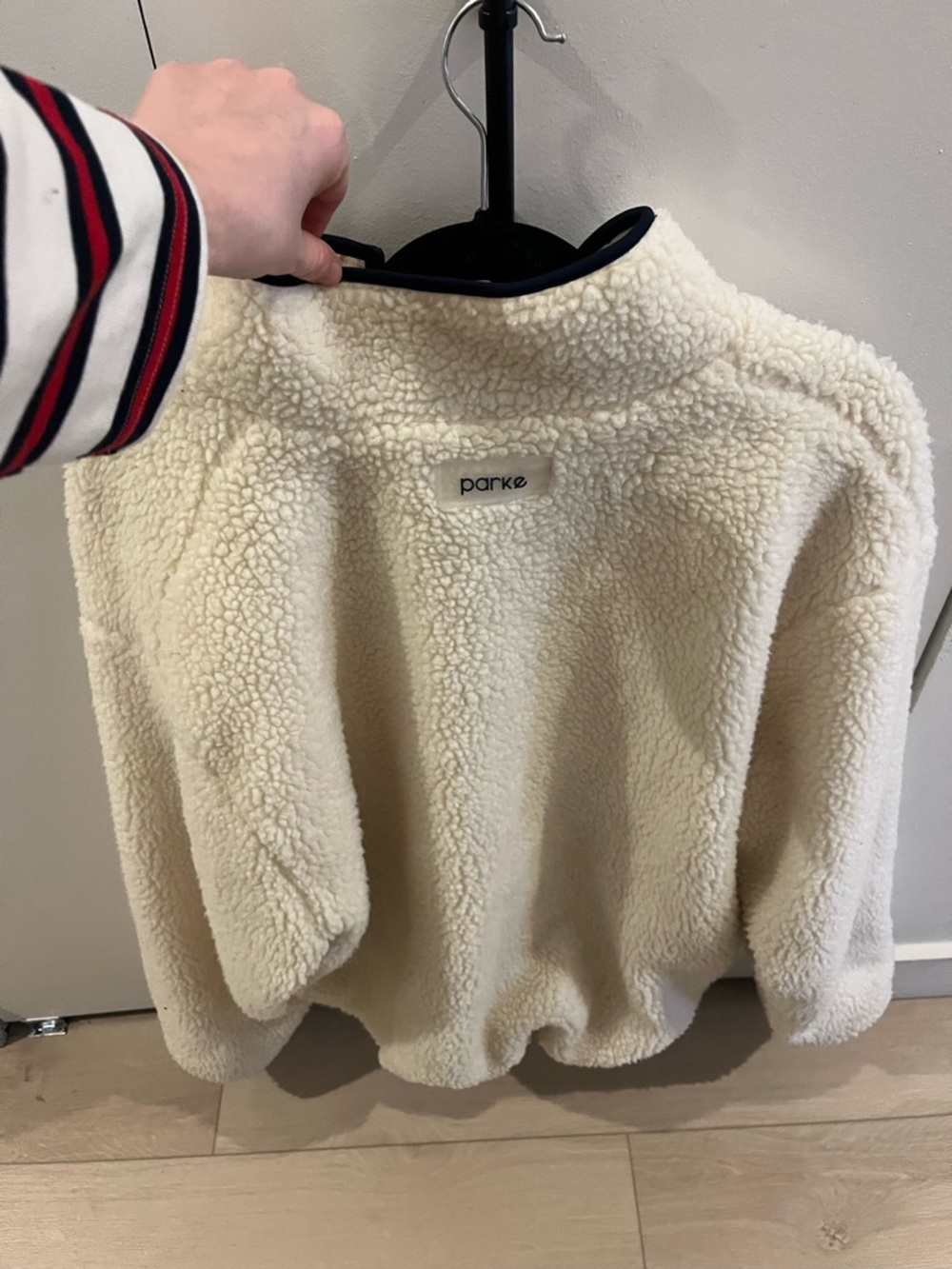 Parke Cream Teddy Jacket with High Collar